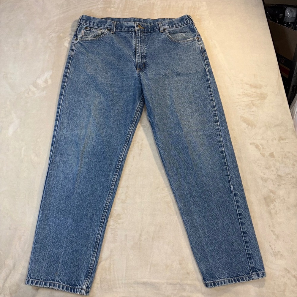 Carhartt B17DST Relaxed Fit Tapered Leg Jeans Mens 40x30 Blue Stonewash Denim